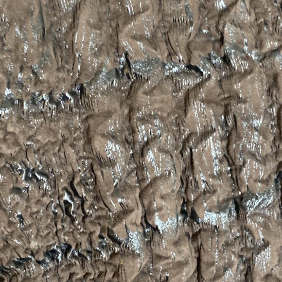 UBU Jacket Womens PL Brown Crinkle Quilted Textured Full Zip Collared Petite - Picture 8 of 16